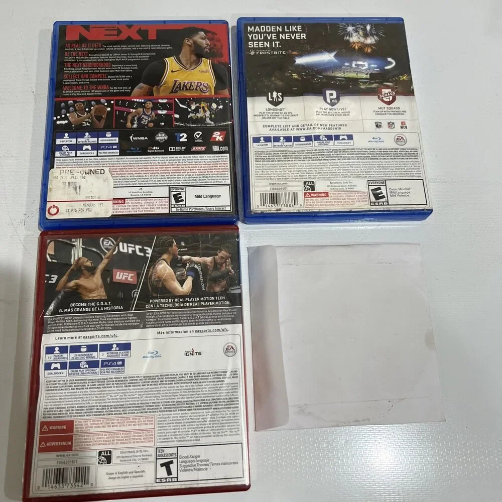 PlayStation Game Bundle PS4 Lot Of 4 Games Sports Madden 18 & 19 NBA2K20 UFC 3